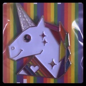 Rainbow unicorn pin